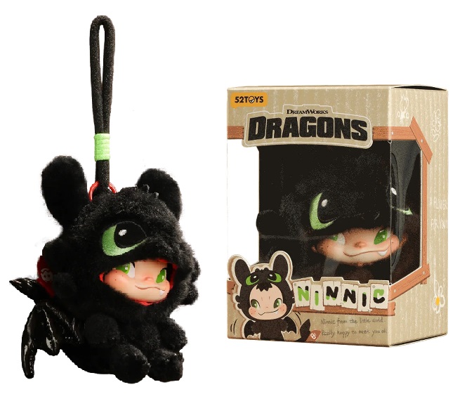 (Mis 1) NINNIC & Toothless Peluche Portachiavi 14cm c/Bagclip In window box (xcm)…x12